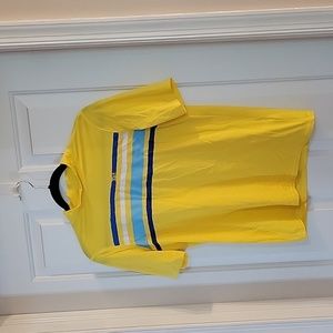 Lands end yellow with blue strip rashguard large 14-16